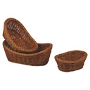 Cesta de pan de mimbre ovalada de polipropileno de 19 x 13 cm en marrón Pujadas