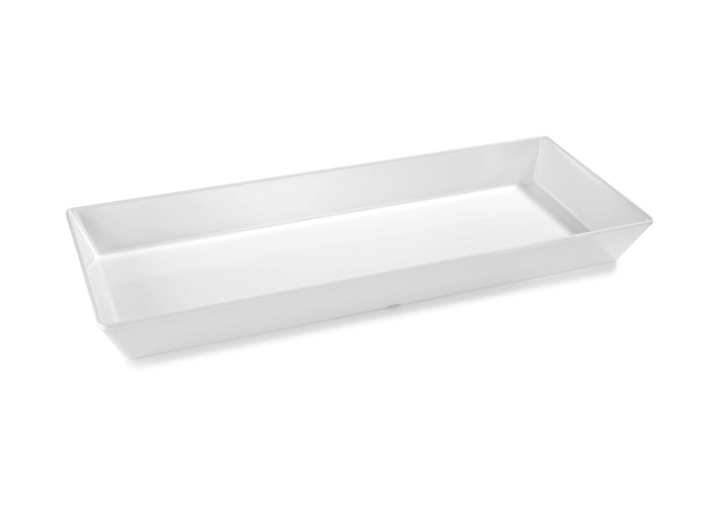 Plato de servicio rectangular profundo 50 x 20 cm melamina en blanco Pujadas