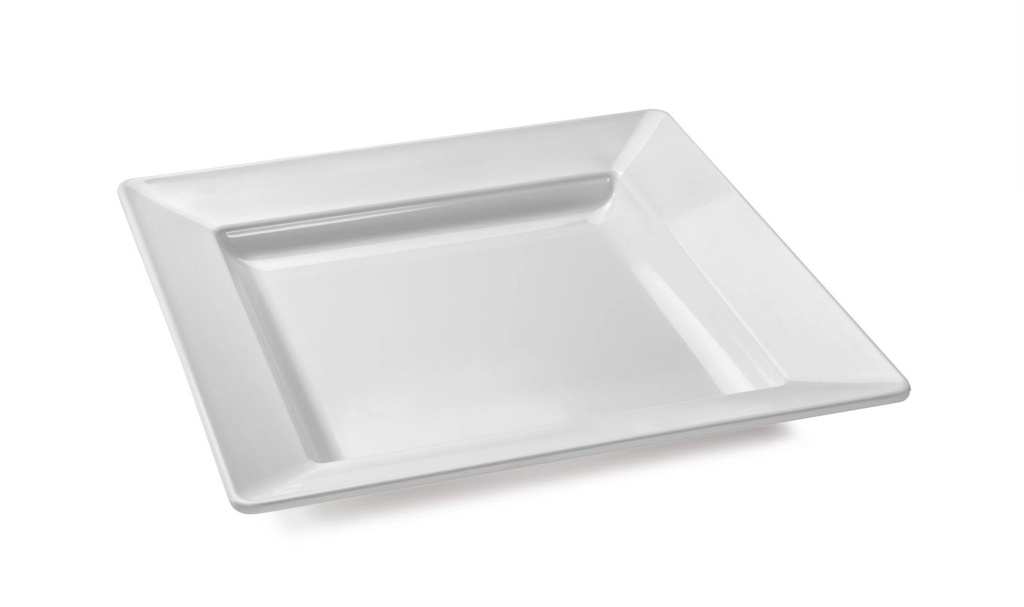 Fuente cuadrada de 37.3 centímetros de melamina en blanco Pujadas