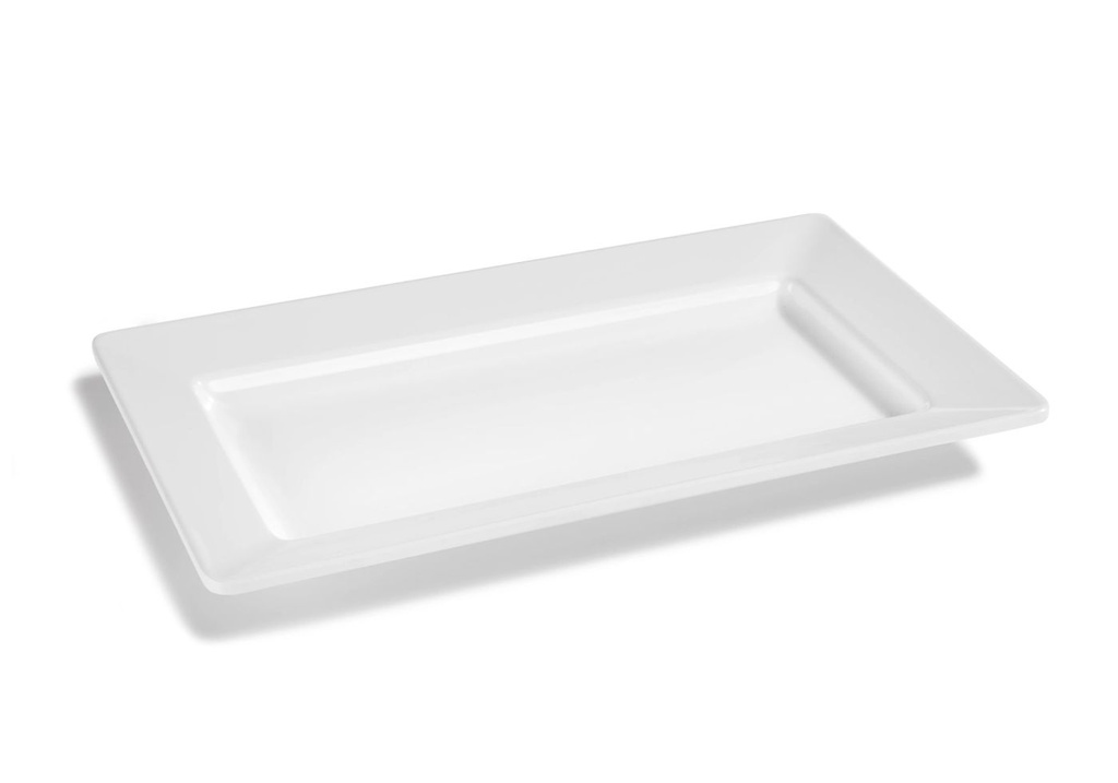 Plato rectangular Life Collection 557 x 322 mm melamina en color blanco Pujadas
