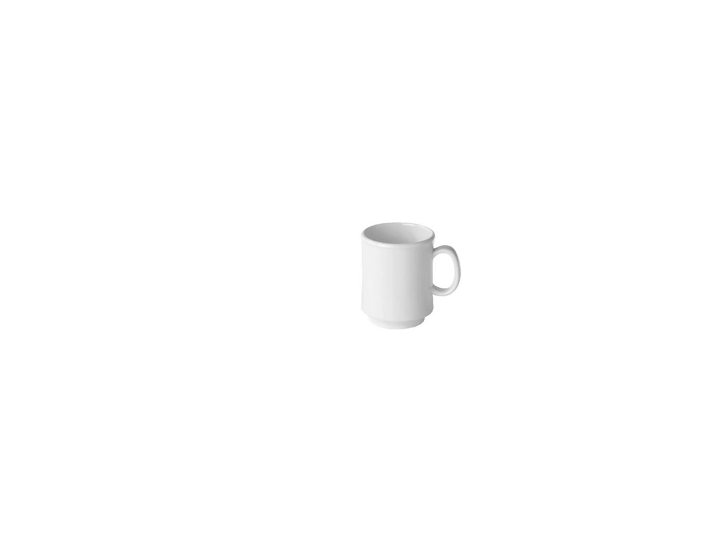 Taza apilable de 3/10 litros de melamina en blanco Pujadas