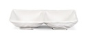 Bandeja melamina snacks o salsas de 2 compartimentos 175 x 85 mm melamina en blanco Pujadas