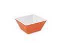Bol cuadrado de melamina naranja bicolor de 18 x 18 cm Pujadas
