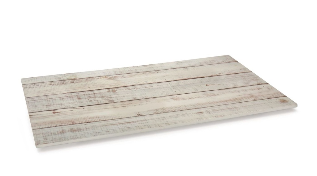 Soporte presentación 1/1 de melamina con superficie de madera blanca Pujadas