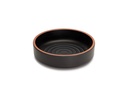 Plato de tapas Terracota 18 centímetros melamina en negro con borde rojo Pujadas