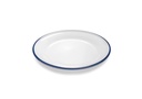 Plato de 22 centímetros de melamina en blanco con borde azul Pujadas