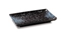 Plato rectangular 25 x 16 cm melamina en negro moteado Pujadas
