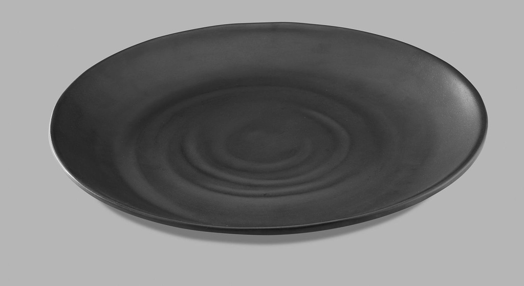 Plato redondo 19.5 centímetros de melamina en negro Pujadas
