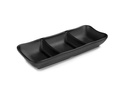 Bandeja rectangular de 3 compartimentos 190 x 80 mm melamina en negro Pujadas