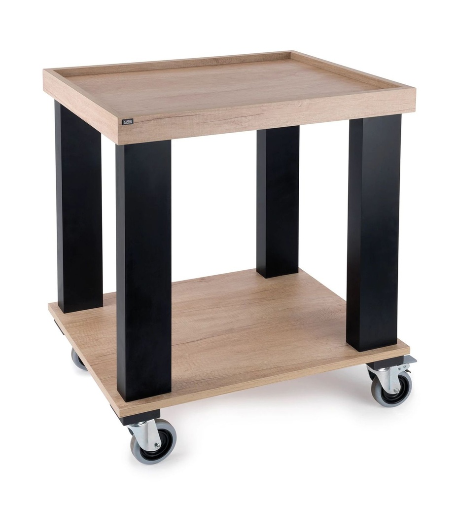 Carro Gueridon de melamina de roble Pujadas