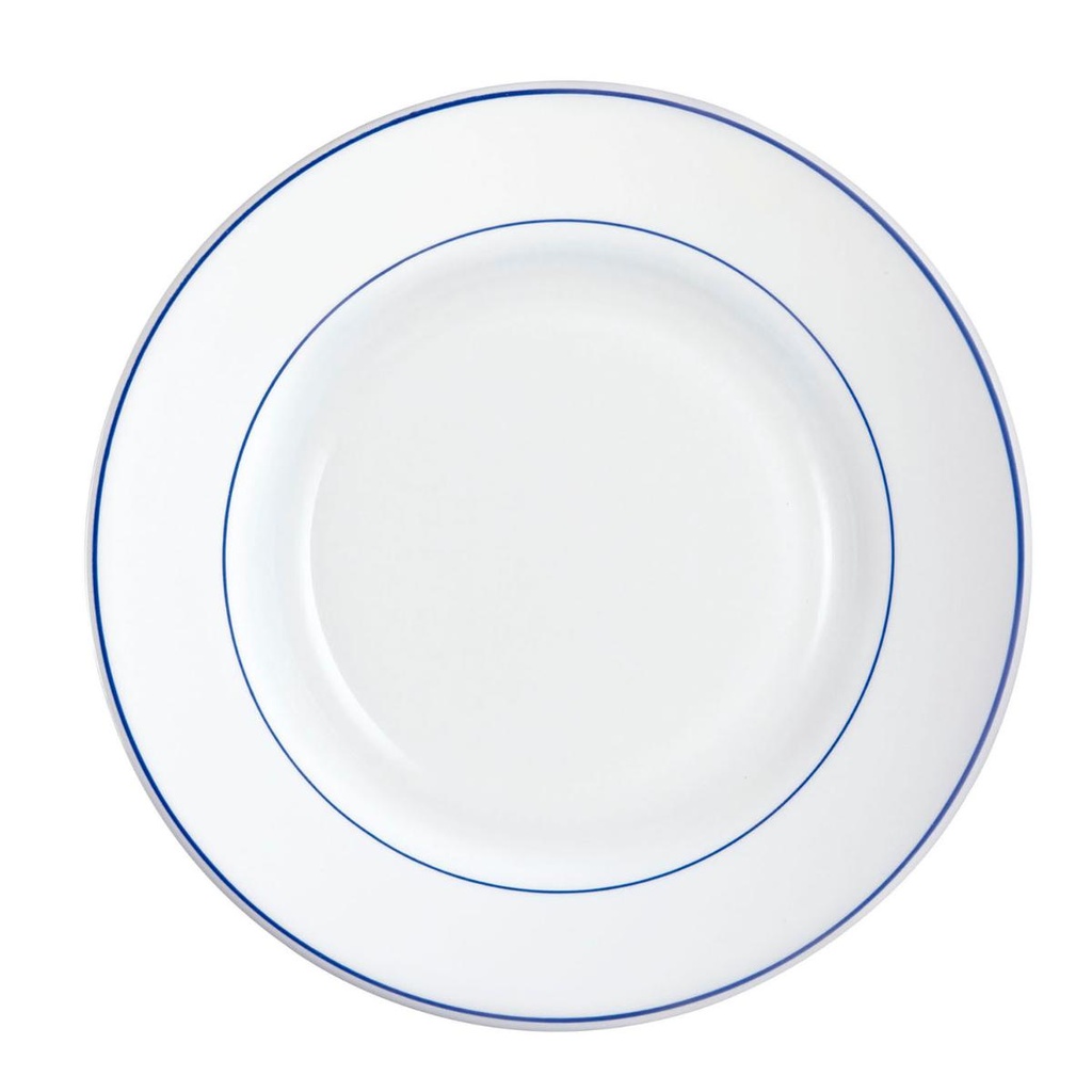 Platos hondos vidrio Rest. F/Azul 22,5 cm - Arcoroc