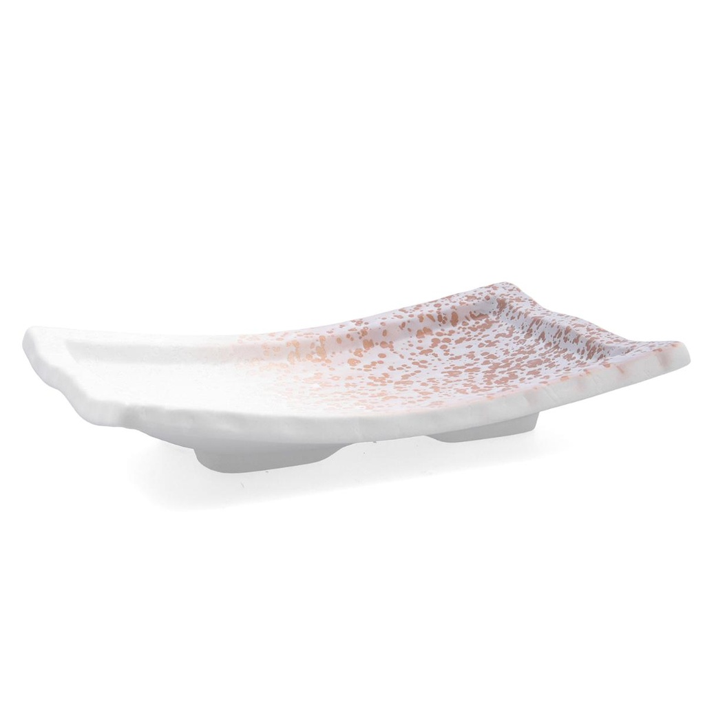Fuente ala elevada porcelana Raices 30x18x4,5 cm - Bidasoa