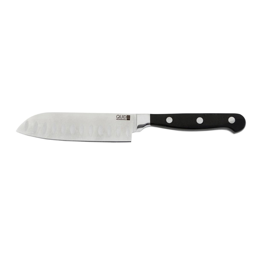 Cuchillo santoku acero inoxidable Inox Chef Black 13 cm - Quid Professional