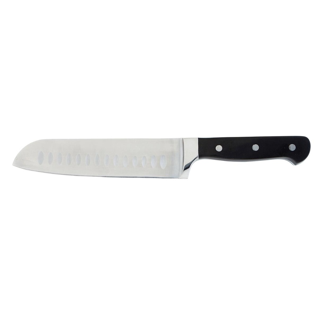 Cuchillo santoku acero inoxidable Inox Chef Black 18 cm - Quid Professional