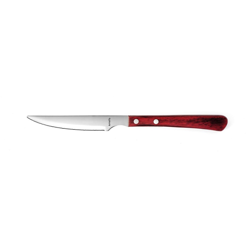 Cuchillo chuletero acero inox y madera Brasero 24 cm - Amefa