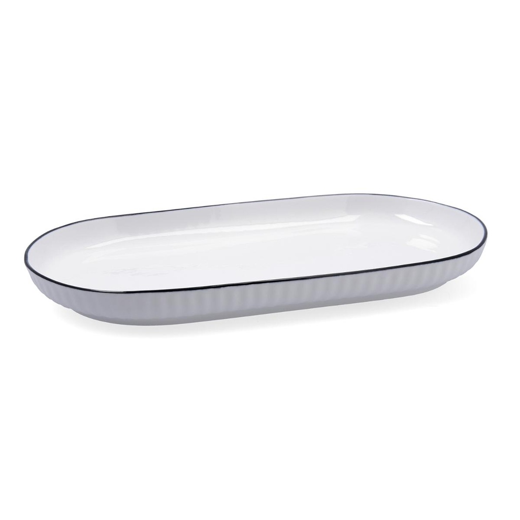 Plato bocata porcelana Gastro Black 32x16x3 cm - Quid