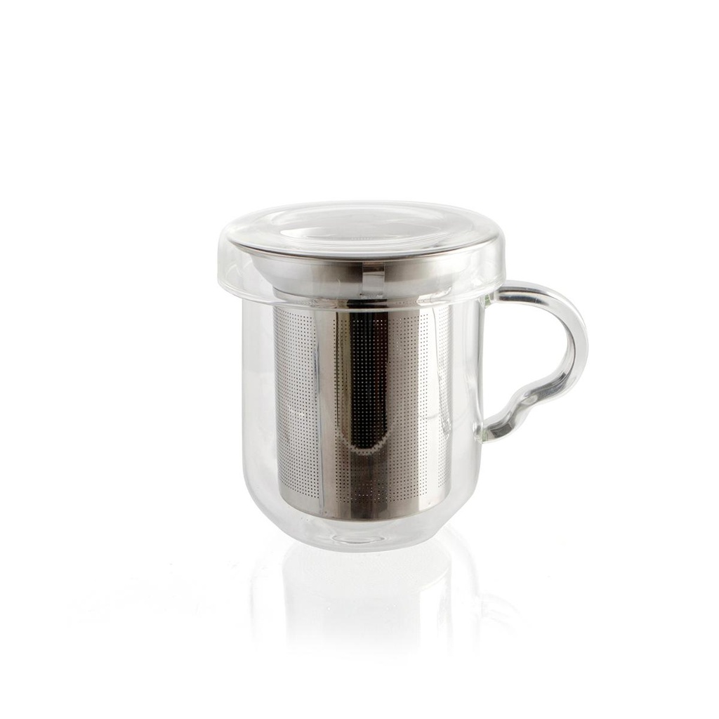 Taza vidrio filtro inox Serenia 35 cl - Quid