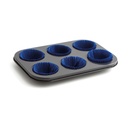 Bandeja horno 6 cupcakes acero pintado Sweet Grey 27x19x3 cm - Quid