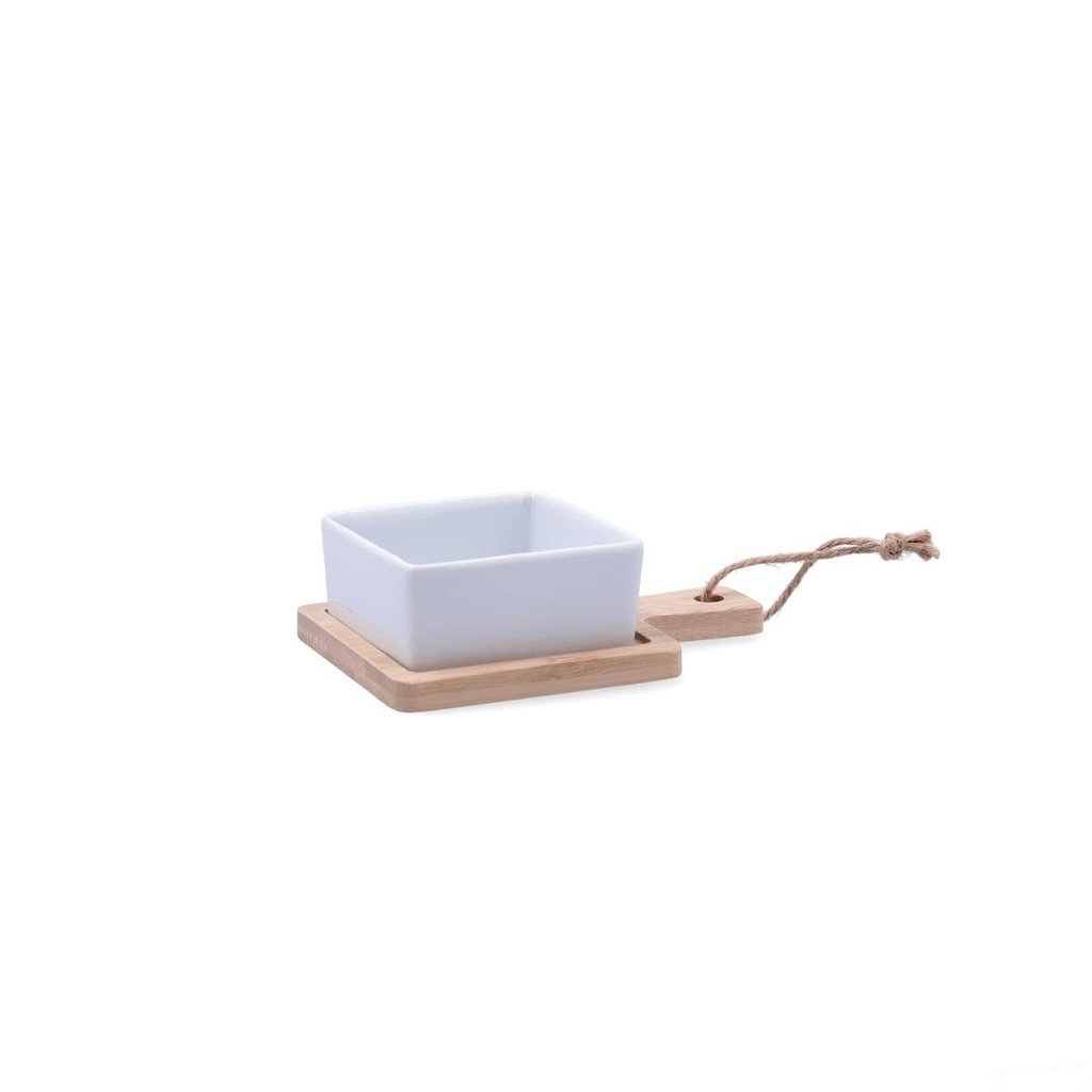 Tabla aperitivo bambú cerámica Tapas 14x10x4,1 cm - Quid