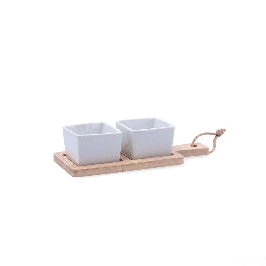 Tabla aperitivo bambú cerámica Tapas 20x8,5x4,6 cm - Quid