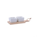 Tabla aperitivo bambú cerámica Tapas 20x8,5x4,6 cm - Quid