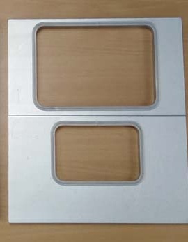 Molde de termoselladora Para 1 barqueta 190x137 mm + 1 barqueta 137x95 mm. Ancho bobina 200 mm · Irimar