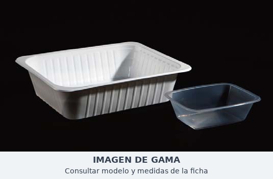 Caja de 250 barquetas Irimar · Barqueta GS1/4x50 mm en PP blanco 1,35 litros