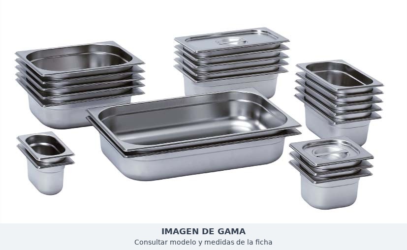 Cubeta Gastronorm GN 2/3 Irimar AISI 201 · 20 mm
