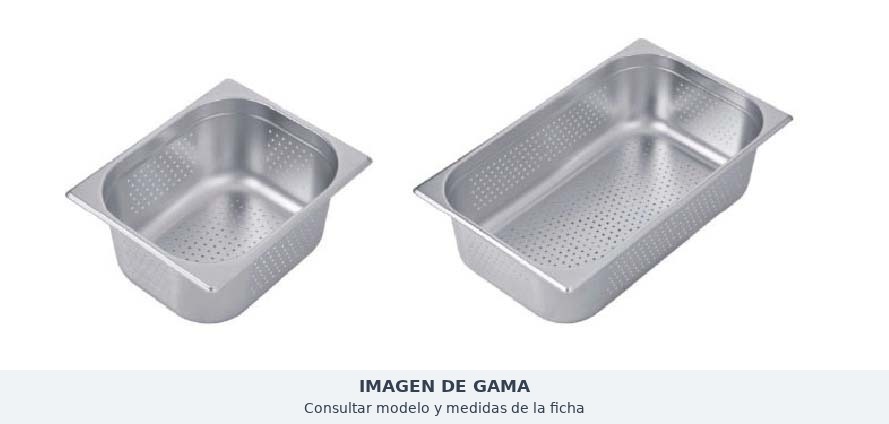 Cubeta perforada Gastronorm GN 1/1 Irimar AISI 201 · 65 mm