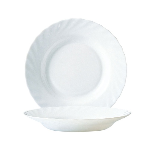 [0200047] Plato Hondo 22,5 Cms Vidrio Opal Trianon Arcoroc