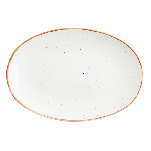 [0314695] Fuente Oval 26 Cms Porcelana Terra Arena Ariane