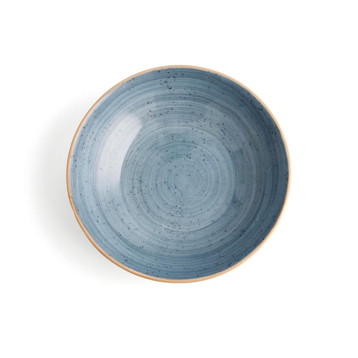 [0314761] Plato Hondo 21 Cms Porcelana Terra Azul Ariane