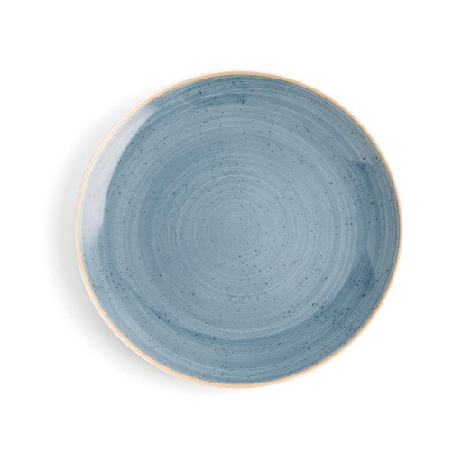 [0314758] Plato Llano 31 Cms Porcelana Terra Azul Ariane