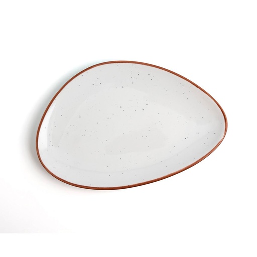[0314949] Plato Triangular 21 Cms Porcelana Terra Arena Ariane