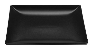 [0313602] Plato Postre 18x18x1.7 Negro Stoneware Ming II