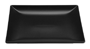 [0307152] Plato Postre 21x21x2 Negro Stoneware Ming II