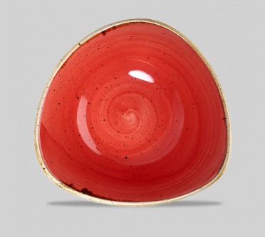 [0315045] Bol Triangular 23,5 Cms Stonecast Berry Red Churchill
