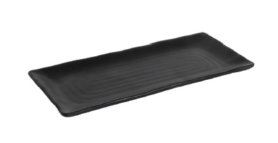 [0806489] Bandeja Rectangular 26x11,5x2 Melamina Negra Troya
