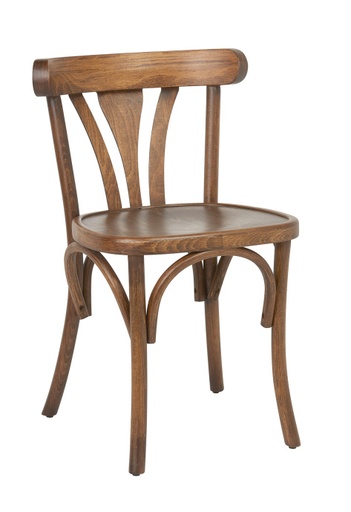 [1003257] Silla Madera Haya Barnizada Color Nogal