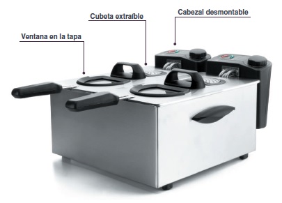[1202984] Freidora 3.5+3.5 Lts Semiprofesional Ergo Lacor