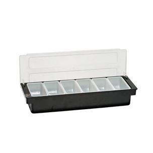 [1401442] Dispensador Condimentos 6 Compartimentos 49,5x15,7x9 Negro PS Garcia De Pou
