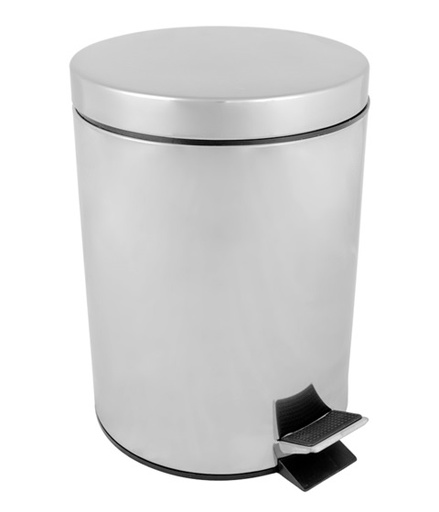 [1415685] Cubo Pedal 5 Lts Con Receptaculo Interior Plateado Inox Garcia De Pou