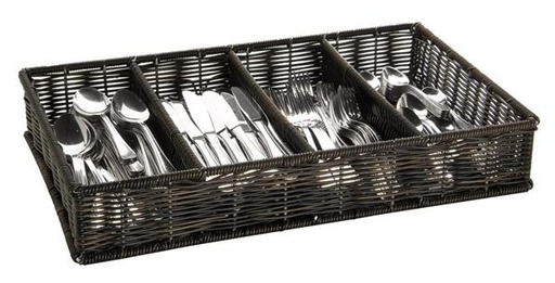 [1416730] Dispensador Cubiertos GN 1/1 Acero Inoxidable Polipropileno Negro APS