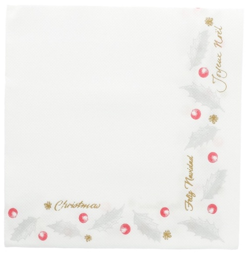 [1602214] Servilleta 33x33 "Double Point" Noël Blanco Tissue Paq-50 Garcia De Pou
