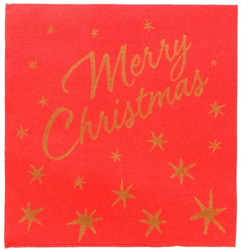 [1602094] Servilleta 40x40 Double Point "Merry Christmas" Rojo Tissue Paq-50 Garcia De Pou