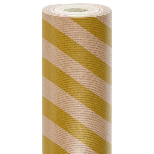 [1602088] Rollo Papel 0,70x50 STRIPES Oro Kraft natural Verjurado Garcia De Pou