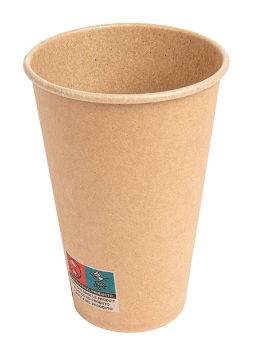 [1602298] Vaso 360 Ml Bebidas Frias Marron Cartoncillo Paq-100 Garcia De Pou
