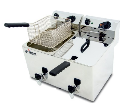 [1204086] Freidora Electrica Doble 8+8 lts c/Grifo