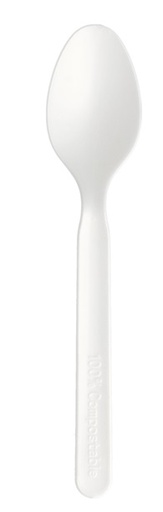 [1421219] Cuchara 16 cm Blanco CPLA Paq-50 Garcia de Pou