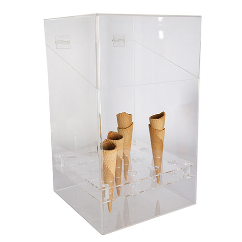 [1421229] Expositor Cucuruchos Metacrilato Transparente 5 mm 26x26x38